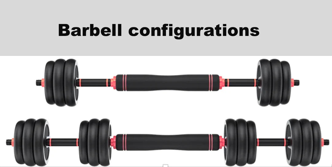 6 In 1 Training Kit - Dumbbells, Kettlebells & Barbells