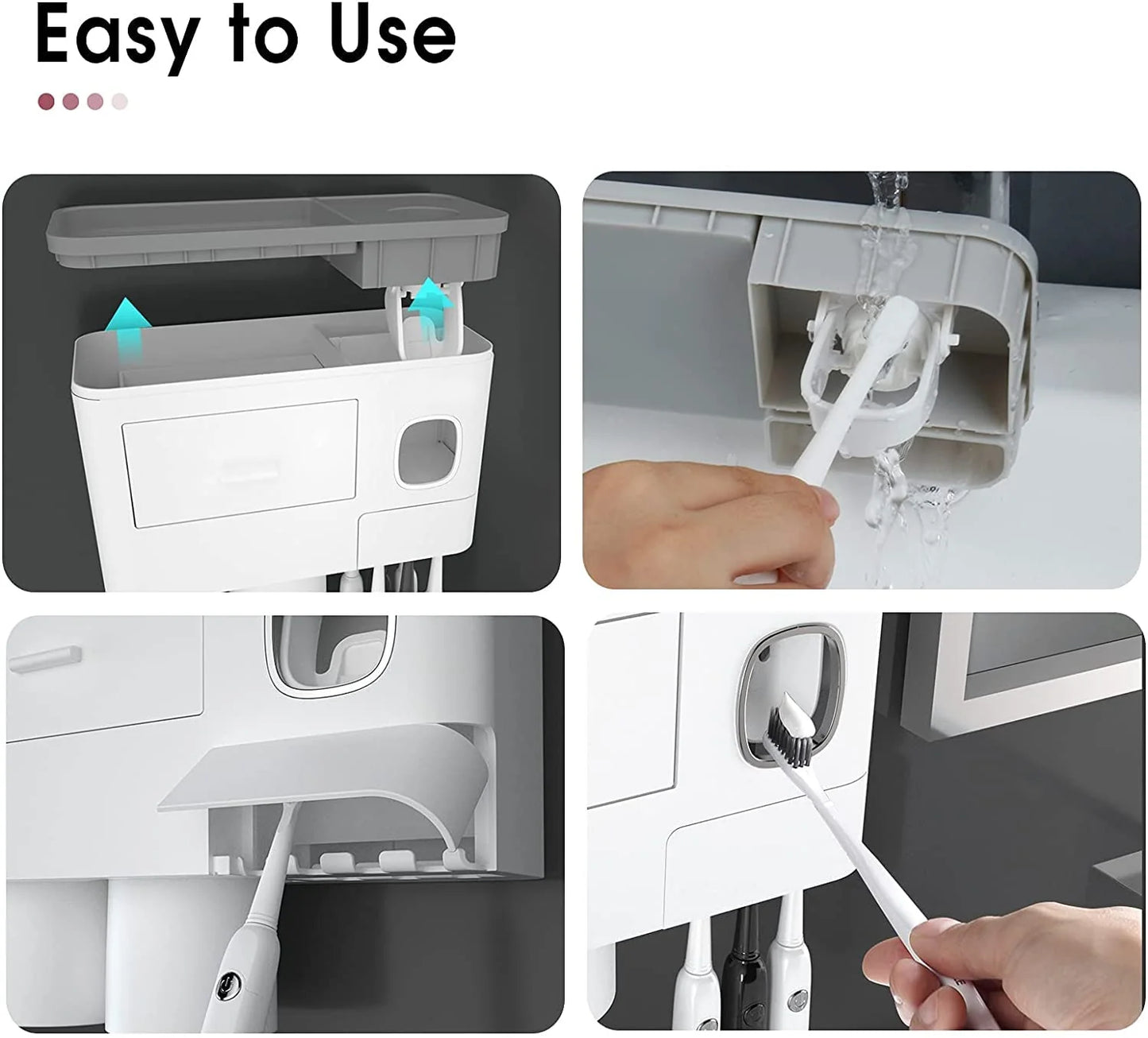 Toothpaste Dispenser With Toothbrush Rack