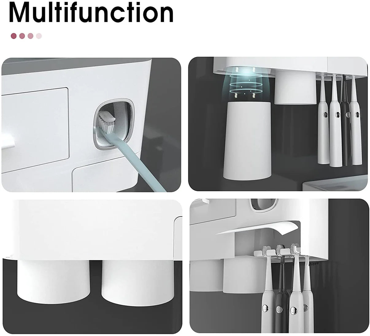 Toothpaste Dispenser With Toothbrush Rack